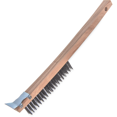 4577300 - Flo-Pac® 13.75" Brush with Scraper & 3 x 19 Rows of Carbon Steel Bristles 13-3/4" Long - Tan