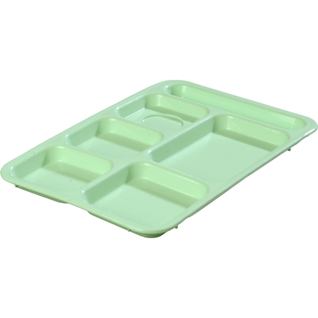 P614R09 - Right-Hand 6-Compartment Polypropylene Tray 10" x 14" - Green