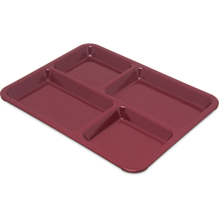 KL44485 - 4-Compartment Melamine Tray 8.5" x 11" - Dark Cranberry