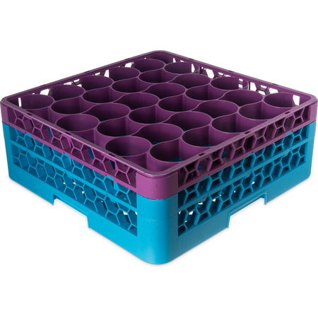 RW30-1C414 - OptiClean™ NeWave™ Color-Coded Glass Rack with 2 Integrated Extenders 30 Compartment - Lavender-Carlisle Blue