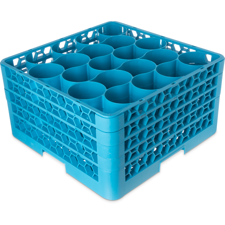 RW20-314 - OptiClean™ NeWave™ Glass Rack with 4 Integrated Extenders 20 Compartment - Carlisle Blue