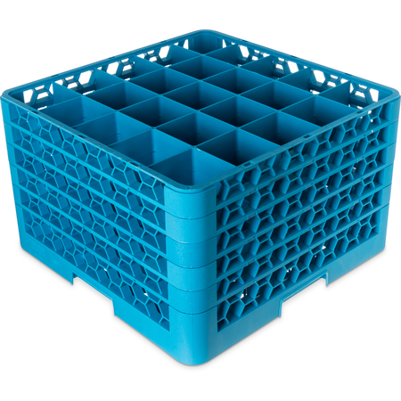RG25-514 - 25-Compartment Divided Glass Rack with 5 Extenders 11.9" - Carlisle Blue
