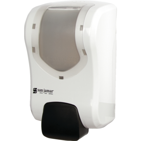 S970WHCL - Summit Rely® Manual Soap & Sanitizer Dispenser, Liquid & Lotion, 900 mL, White/Clear  - White