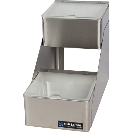 B4702INL - Condiment Center with Notched Lid - 2 Quart  - Stainless Steel