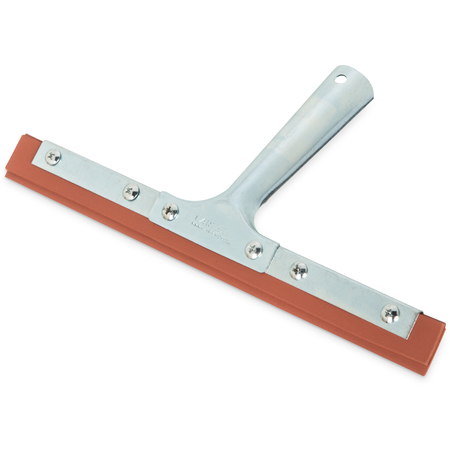 4007300 - Professional Double-Blade Rubber Squeegee With Zink Plated Handle 10" - Red