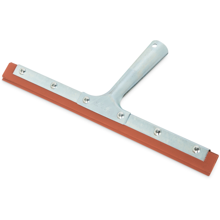4102700 - Professional Double-Blade Red-Gum Rubber Squeegee With Zinc Plated Steel Handle 12" - Red
