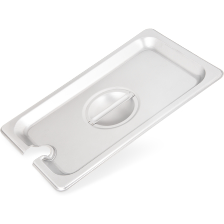 607140CS - DuraPan™ Stainless Steel Hotel Pan Slotted Handled Cover 1/4 Size