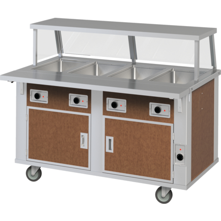 DXP6HFHIB - DineXpress® Hot Food Counter with Heat-In Base - 6 Well 91" L x 30" W x 36" H - Stainless Steel