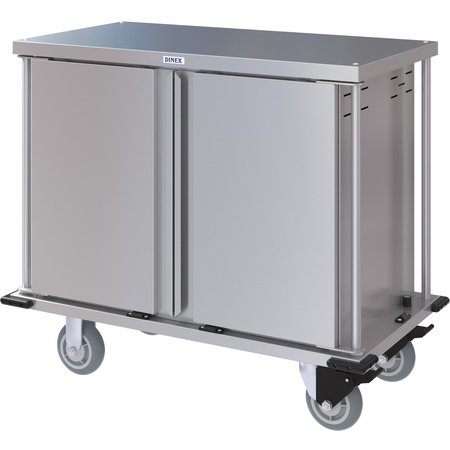 DXPTQC1T2D10 - Dinex® Totally Quiet Compact Meal Delivery Cart - Double Doors - 1 Tray Per Slide 10 Trays (1ea) - Stainless Steel