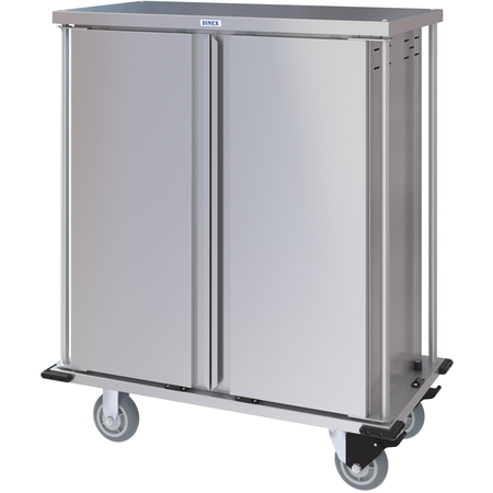 DXPTQC1T2D16 - Dinex® Totally Quiet Compact Meal Delivery Cart - Double Doors - 1 Tray Per Slide 16 Trays (1ea) - Stainless Steel