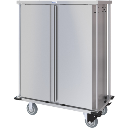 DXPTQC1T2D18 - Dinex® Totally Quiet Compact Meal Delivery Cart - Double Doors - 1 Tray Per Slide 18 Trays (1ea) - Stainless Steel