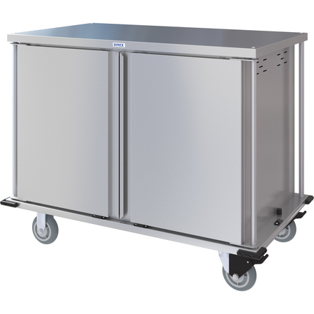 DXPTQC2T2D24 - Dinex® Totally Quiet Compact Meal Delivery Cart - Double Doors - 2 Trays Per Slide 24 Trays (1ea) - Stainless Steel