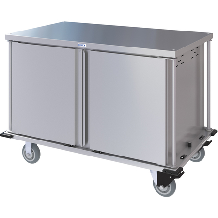 DXPTQC2T2DPT20 - Dinex® Totally Quiet Compact Meal Delivery Cart - Double Doors - 2 Trays Per Slide 20 Trays (1ea) - Stainless Steel