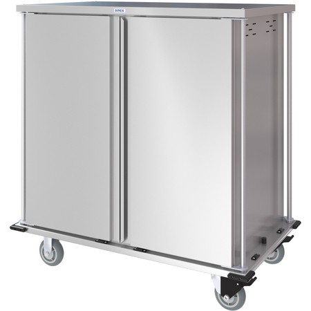 DXPTQC2T2DPT36 - Dinex® Totally Quiet Compact Meal Delivery Cart - Double Doors - 2 Trays Per Slide 36 Trays (1ea) - Stainless Steel