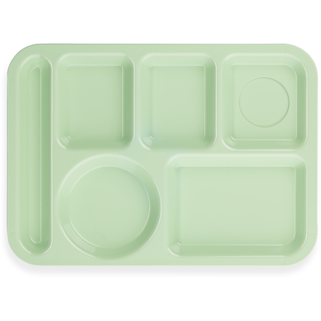 61409 - Left-Hand 6-Compartment ABS Tray 10" x 14" - Green