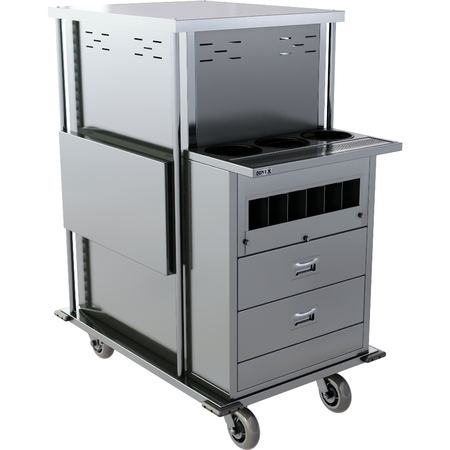 DXPTQCDISPENSER - Bedside Service Options TQ Compact Meal Delivery Cart - Stainless Steel