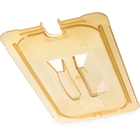 10471U13 - StorPlus™ High Heat Handled Notched Universal Food Pan Lid 1/3 Size - Amber