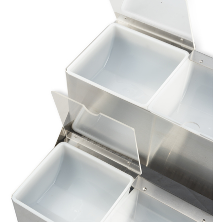 B6706INL - Condiment Center with Notched Lid - 6 Quart - Chillable  - Stainless Steel
