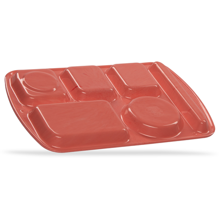 586500 - Left-Hand Economy 6-Compartment Melamine Tray 10" x 14" - Variegated