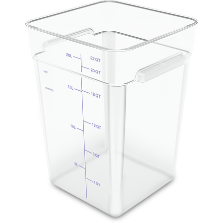 1195607 - Squares Polycarbonate Food Storage Container 22 qt - Clear