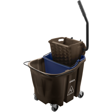 9690401 - OmniFit™ 35qt Mop Bucket Combo - Side Press Wringer & Soiled Water Insert 35qt - Brown