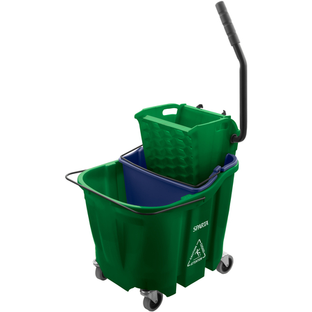 9690409 - OmniFit™ Mop Bucket Combo - Side Press Wringer & Soiled Water Insert  - Green