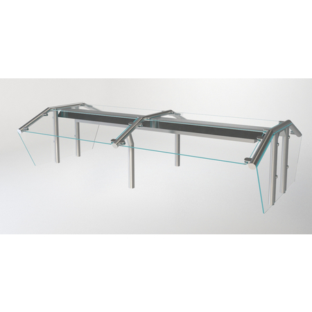 DXPBPGFL2 - DineXpress® Double-Sided Buffet Guard with Fluorescent Lights - 2 Well