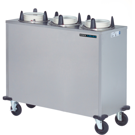 DXPIDPH3E1012 - Dinex® Heated Enclosed Plate Dispenser - 3 Silo 10 1/8" Plates - Stainless Steel