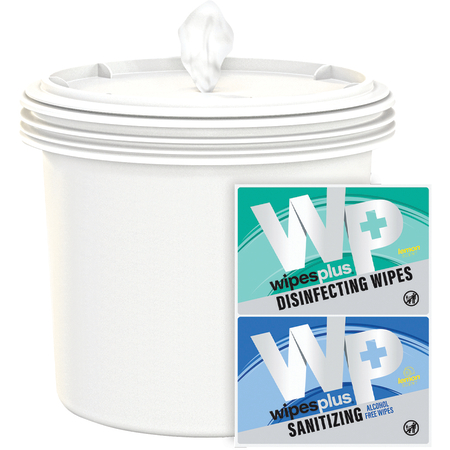 38003 - WipesPlus® Round Empty Buckets with Lids 2 - White