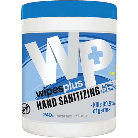 33803 - WipesPlus® 240ct Hand Sanitizing Alcohol Free Wipes, Canister 12/240s - White