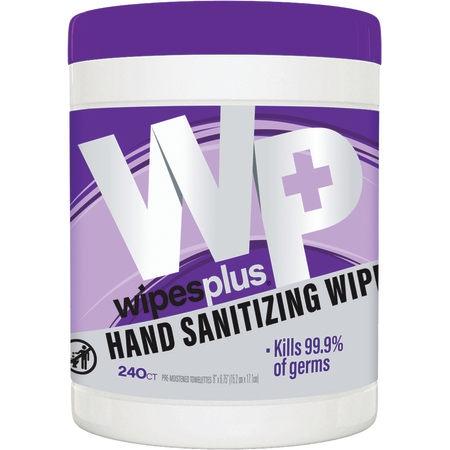 33884 - WipesPlus® 240ct Hand Sanitizing Wipes, Canister 12/240s - White