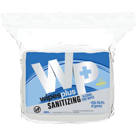 37302 - WipesPlus® 800ct Hand Sanitizing Alcohol Free Wipes, Refill Bag 4/800s - White