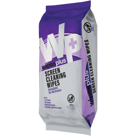 37564 - WipesPlus® 50ct Screen Cleaning Wipes, Refill Pack 24/50s - White