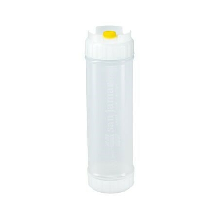 857324M - EZ-KLEEN® Sauce Bottle - Yellow Valve - Medium Viscosity - 6 pack 24 oz. (6) - Natural