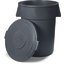 34104523 - Bronco™ Round Waste Bin Trash Container Lid 44 Gallon - Gray