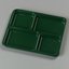 KL44408 - 4-Compartment Melamine Tray 8.5" x 11" - Forest Green