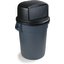34103403 - Bronco™ Round Waste Bin Trash Container Dome Lid With Hinged Door 32 Gallon - Black