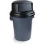 34105703 - Bronco™ Round Waste Bin Trash Container Dome Lid With Hinged Door 44 and 55 Gallon - Black