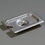 607190CS - DuraPan™ Stainless Steel Hotel Pan Slotted Handled Cover 1/9 Size