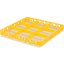 RE9C04 - OptiClean™ 9-Compartment Divided Glass Rack Extender 1.78" - Yellow