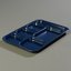 4398835 - Right Hand 6-Compartment Melamine Tray 14.5" x 10" - Café Blue