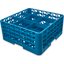 RG9-314 - OptiClean™ 9-Compartment Divided Glass Rack with 3 Extenders 8.72" - Carlisle Blue