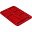 614R05 - Right-Hand 6-Compartment ABS Tray 10" x 14" - Red