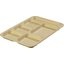 P614R25 - Right-Hand 6-Compartment Polypropylene Tray 10" x 14" - Tan