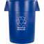 341044REC14 - Bronco™ Round RECYCLE Container 44 Gallon - Blue