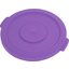34102189 - Bronco™ Round Waste Bin Trash Container Lid 20 Gallon - Purple