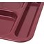 4398885 - Right Hand 6-Compartment Melamine Tray 14.5" x 10" - Dark Cranberry