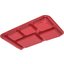 4398205 - Right Hand 6-Compartment Melamine Tray 15" x 9" - Red