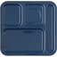 4398450 - Right Hand 4-Compartment Melamine Tray 10" x 9.75" - Dark Blue