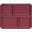 KL44485 - 4-Compartment Melamine Tray 8.5" x 11" - Dark Cranberry
